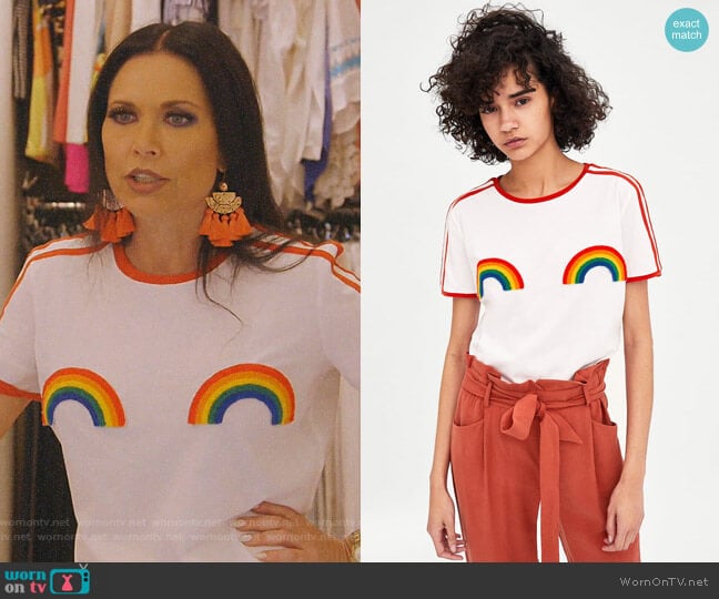 Double Rainbow Tee by Zara worn by LeeAnne Locken  on The Real Housewives of Dallas