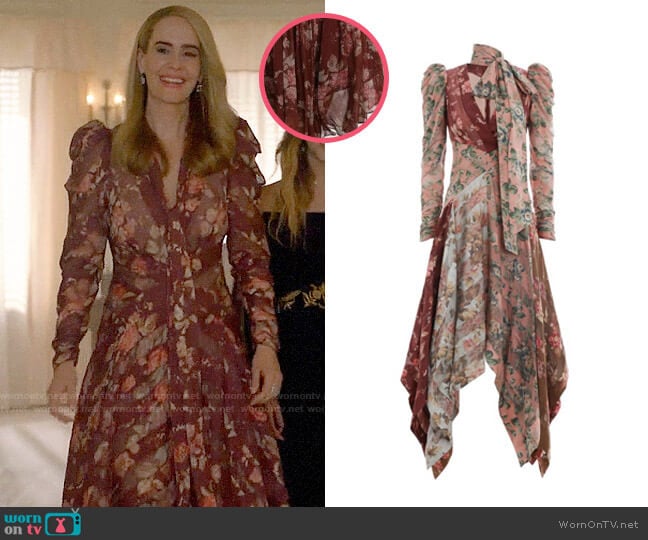 Zimmermann Unbridled Chevron Dress worn by Cordelia Foxx (Sarah Paulson) on American Horror Story