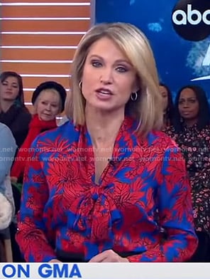 Amy’s blue and red floral blouse on Good Morning America