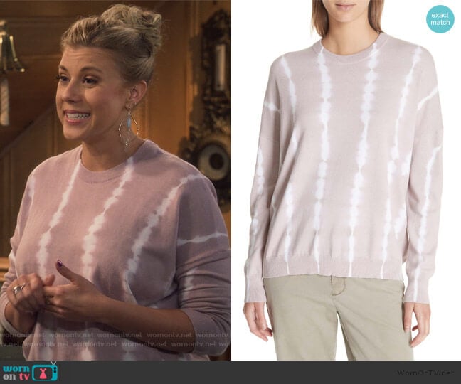 Tie Dye Cotton & Cashmere Sweater by Anthony Thomas Melillo worn by Stephanie Tanner (Jodie Sweetin) on Fuller House