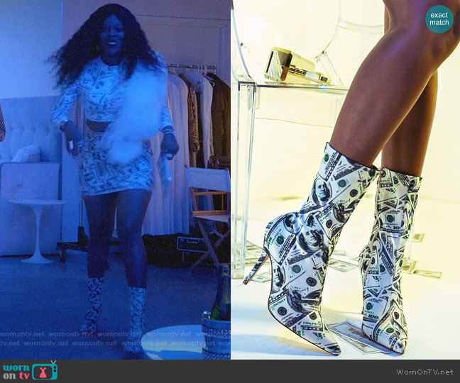 I Want a bf Ankle Money Bootie by Azalea Wang  worn by Porsha Taylor (Ta'Rhonda Jones) on Empire