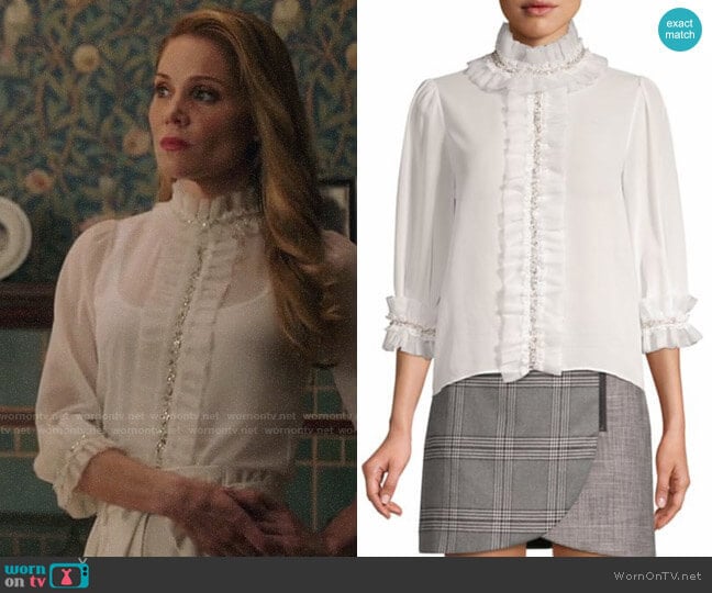 Alice + Olivia Mira Blouse worn by Charity (Virginia Williams) on Charmed