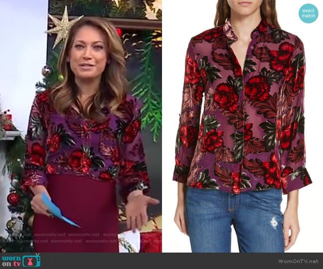 Eloise Blouse by Alice + Olivia worn by Ginger Zee on Good Morning America