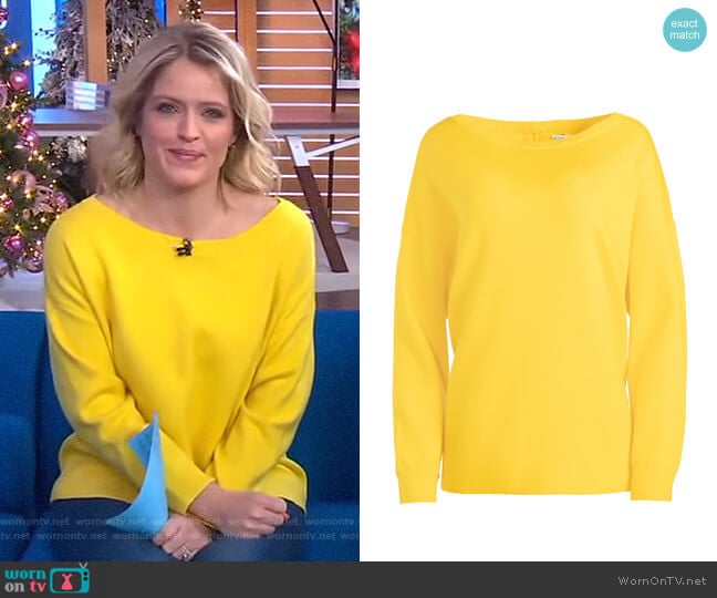 WornOnTV: Sara’s yellow sweatshirt with back zip on GMA Day | Sara ...