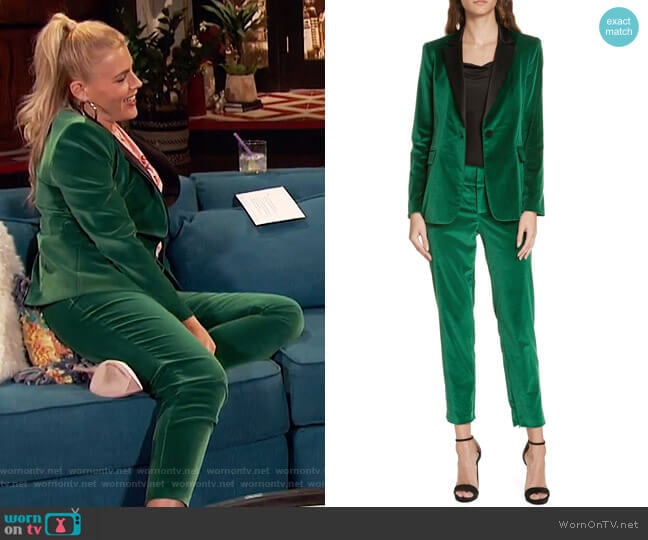 Macey Blazer and Stacey Pants by Alice + Olivia worn by Busy Philipps on Busy Tonight