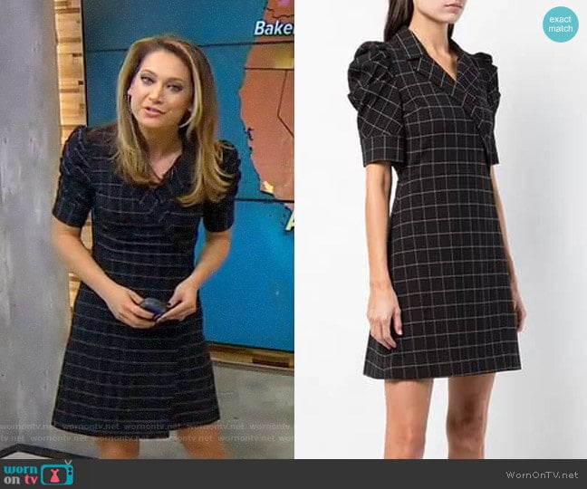 Check Print Dress by Alice + Olivia worn by Ginger Zee on Good Morning America