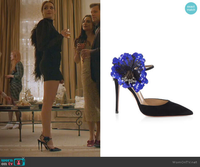 Disco Flower Pumps by Aquazzura worn by Fallon Carrington (Elizabeth Gillies) on Dynasty