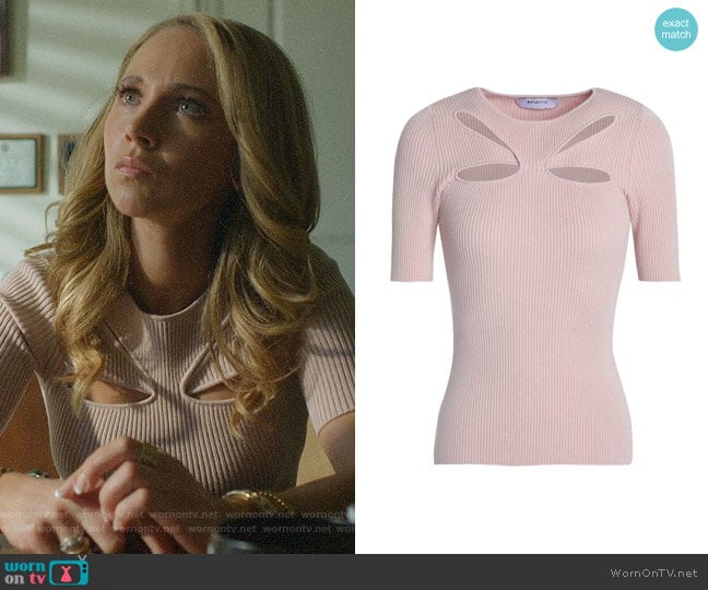 Cutout ribbed-knit top by Bailey 44 worn by Veronica Newell (Juno Temple) on Dirty John