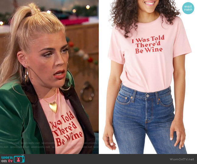 I Was Told There'd Be Wine Tee by Ban.Do worn by Busy Philipps on Busy Tonight