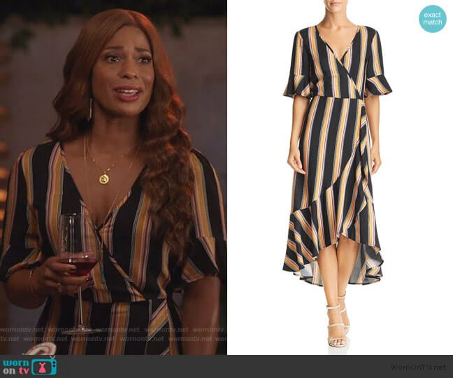 WornOnTV: Poppy’s striped wrap dress on Single Parents | Kimrie Lewis ...