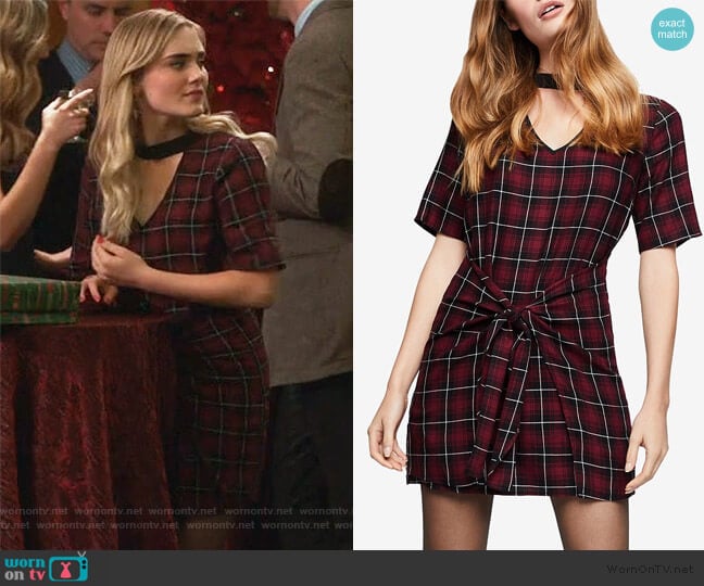 Plaid Mini Dress by BCBGeneration worn by Taylor Otto (Meg Donnelly) on American Housewife