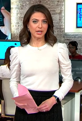 Bianna’s white puff sleeve top on CBS This Morning
