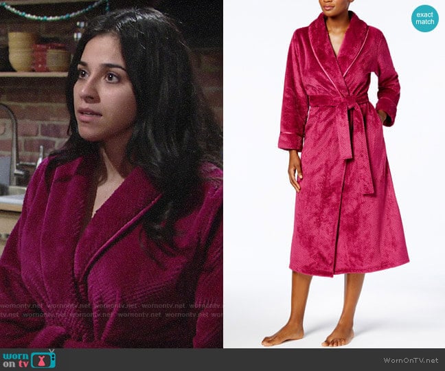 Charter Club Long Dimple Shawl Robe worn by Mia Rosales (Noemi Gonzalez) on The Young and the Restless