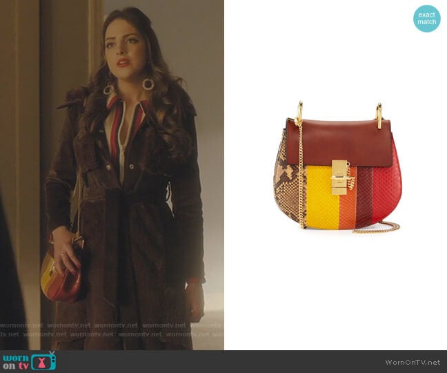 Drew Small Python Shoulder Bag by Chloe worn by Fallon Carrington (Elizabeth Gillies) on Dynasty