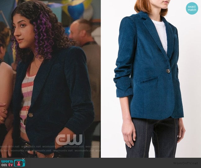 Corduroy Blazer by Cinq A Sept worn by Heather Davis (Vella Lovell) on Crazy Ex-Girlfriend