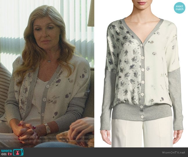 Mixed-Print Cardigan by Derek Lam worn by Debra Newell (Connie Britton) on Dirty John