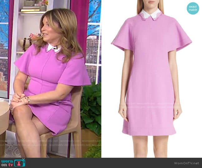 Detachable Embroidered Collar Tunic Dress by Lela Rose worn by Jenna Bush Hager on Today