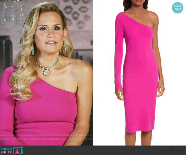 One-Shoulder Midi Dress by Diane von Furstenberg worn by Jackie Goldschneider on The Real Housewives of New Jersey