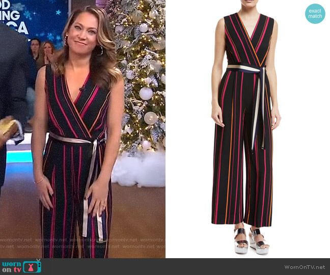 WornOnTV: Ginger’s black striped jumpsuit on Good Morning America ...