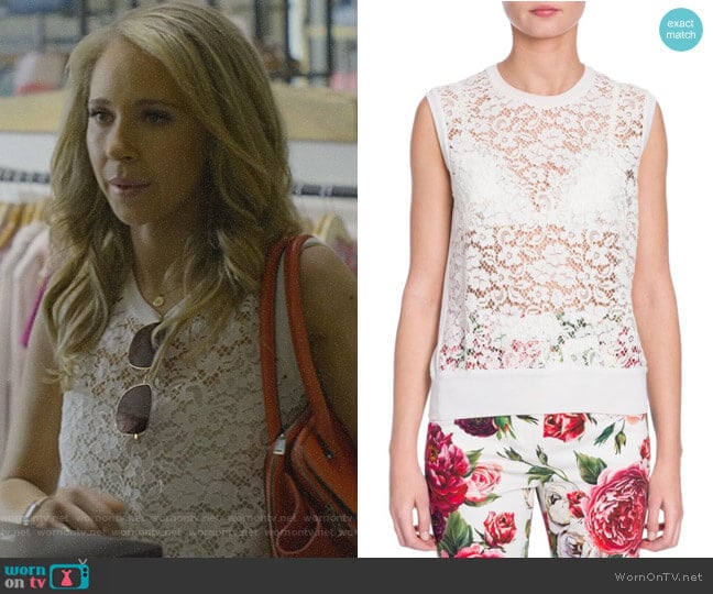 Sleeveless Lace Top by Dolce & Gabbana worn by Veronica Newell (Juno Temple) on Dirty John