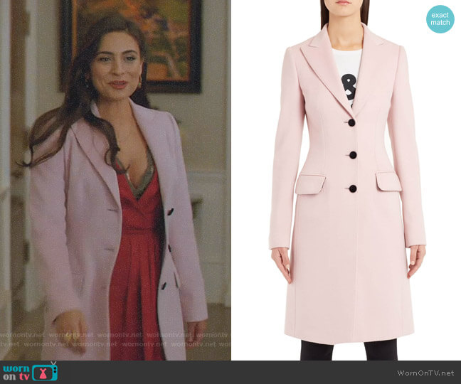 WornOnTV: Cristal’s red wrap dress and pink coat on Dynasty | Daniella ...