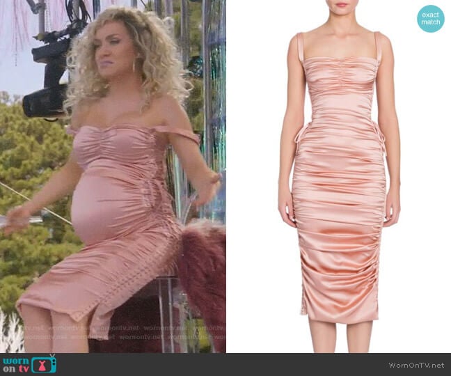 Ruched Satin Lace-Up Dress by Dolce & Gabbana worn by Star Davis (Jude Demorest) on Star