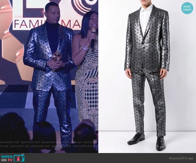 Metallic Jacquard Suit by Dolce & Gabbana worn by Lucious Lyon (Terrence Howard) on Empire