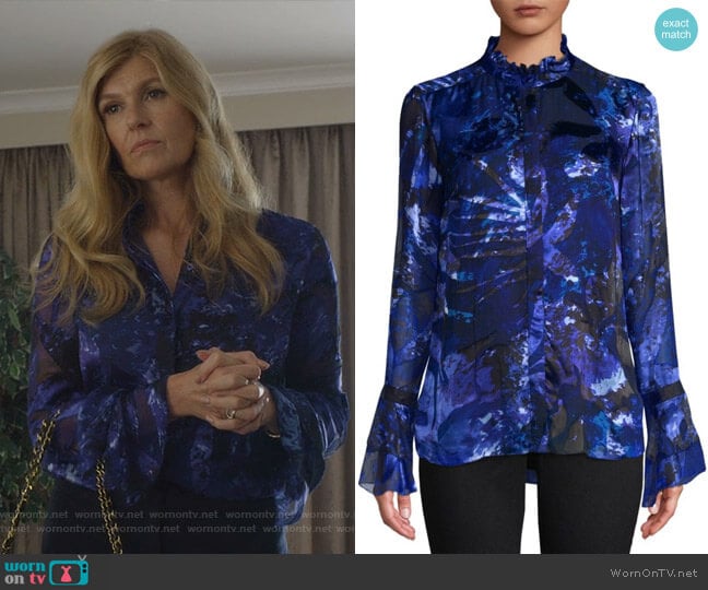 Teddie Blouse by Elie Tahari worn by Debra Newell (Connie Britton) on Dirty John