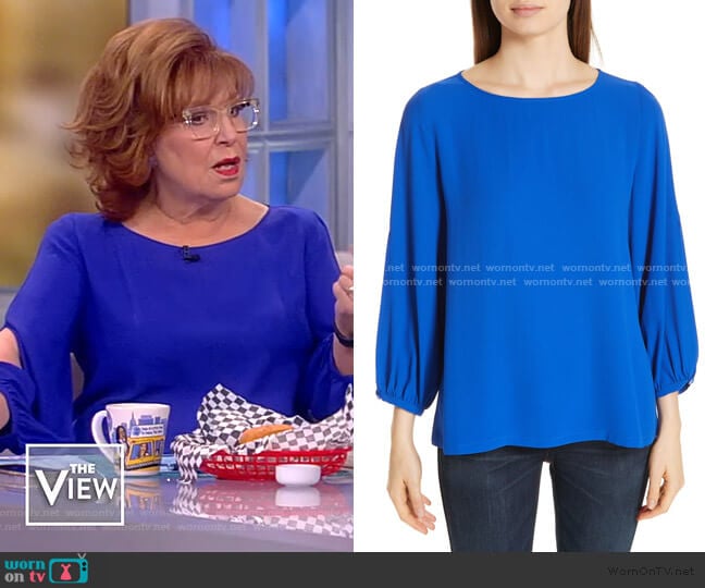 Slit Sleeve Silk Top by Eileen Fisher worn by Joy Behar on The View