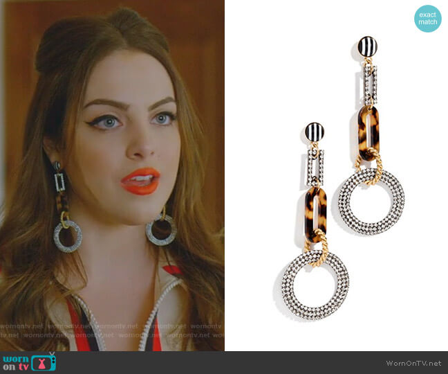 Linden Earrings by Elizabeth Cole worn by Fallon Carrington (Elizabeth Gillies) on Dynasty