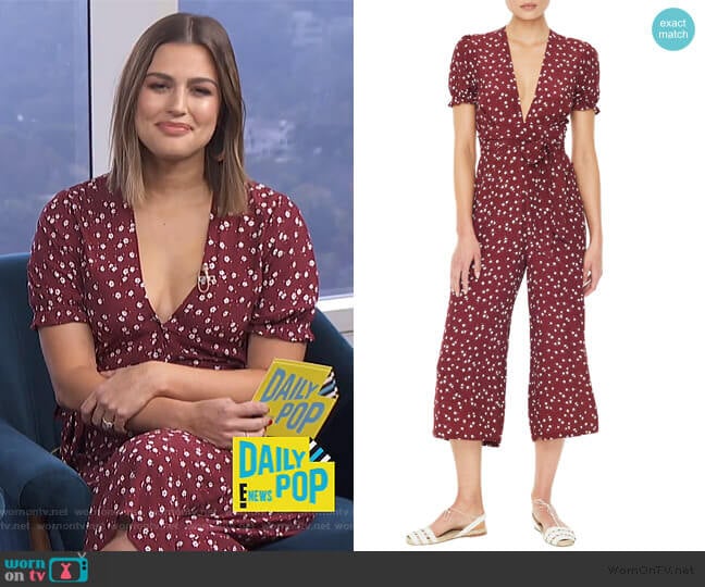 WornOnTV: Carissa’s red floral v-neck jumpsuit on E! News Daily Pop ...