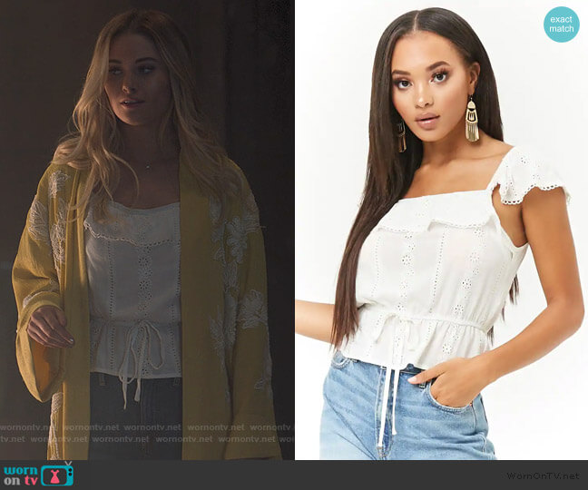 Flounce Eyelet Top by Forever 21 worn by Karolina Dean (Virginia Gardner) on Marvels Runaways