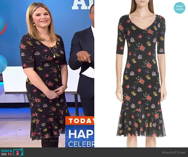 Floral Tulle Dress by Fuzzi worn by Jenna Bush Hager on Today