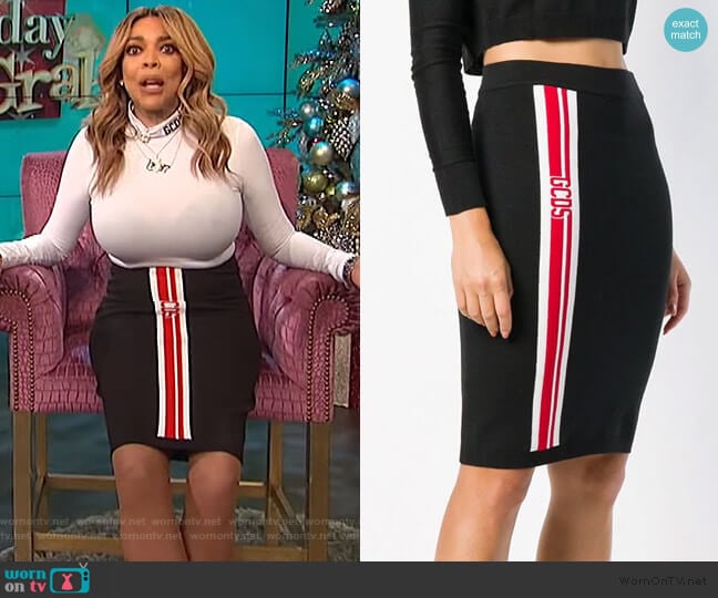Stretch Midi Skirt by GCDS worn by Wendy Williams  on The Wendy Williams Show