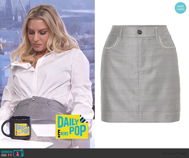 Checkered Mini Skirt by Ganni worn by Morgan Stewart on E! News