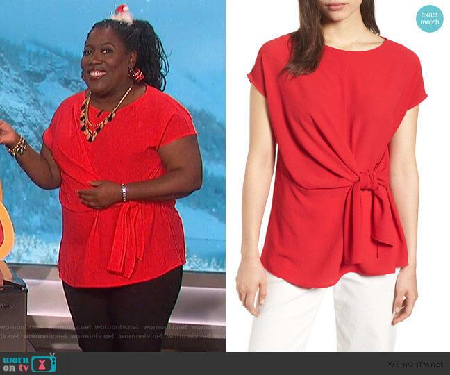 Tie Front Blouse by Gibson worn by Sheryl Underwood  on The Talk