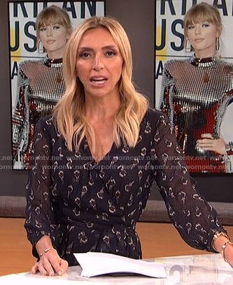 Giuliana’s black floral wrap dress on E! News