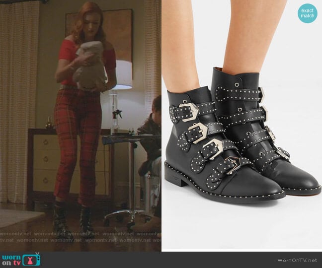 Elegant Studded Ankle Boots by Givenchy worn by Kirby Anders (Maddison Brown) on Dynasty