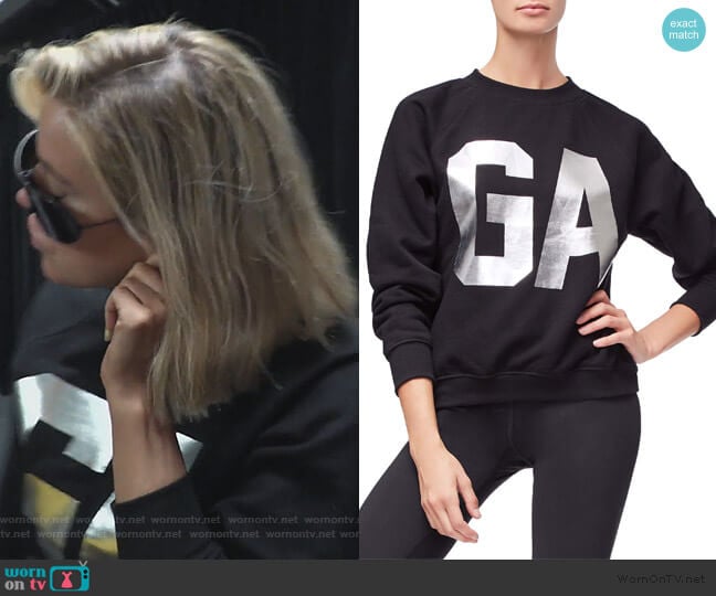 Goodies Varsity Sweatshirt by Good American worn by Khloe Kardashian on Keeping Up with the Kardashians