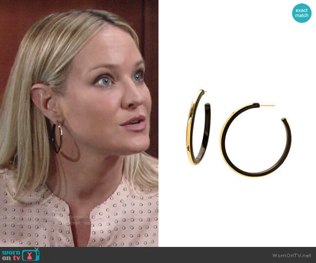 Gorjana Irina Hoop Earrings worn by Sharon Newman (Sharon Case) on The Young and the Restless