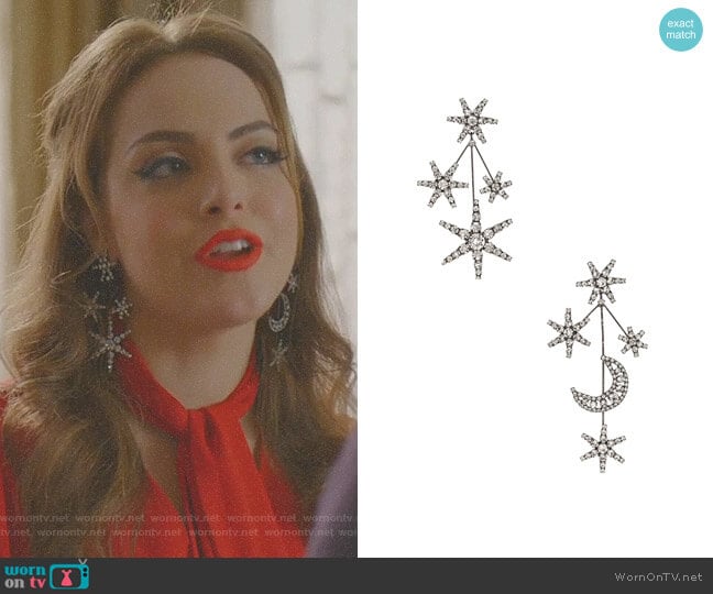 Andromeda Earring by Jennifer Behr worn by Fallon Carrington (Elizabeth Gillies) on Dynasty