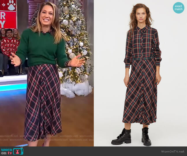 Jacquard-weave Dress by H&M worn by Ginger Zee on Good Morning America