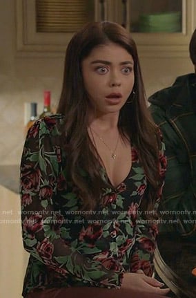 Haley’s rose print burnout blouse on Modern Family