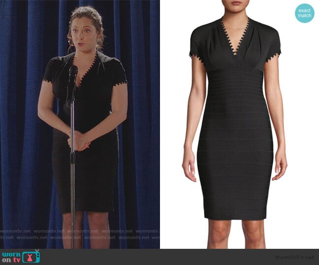 Crepe Bandage Dress by Herve Leger worn by Rebecca Bunch (Rachel Bloom) on Crazy Ex-Girlfriend