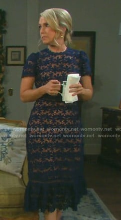 Jennifer's blue floral lace dress on Days of our Lives