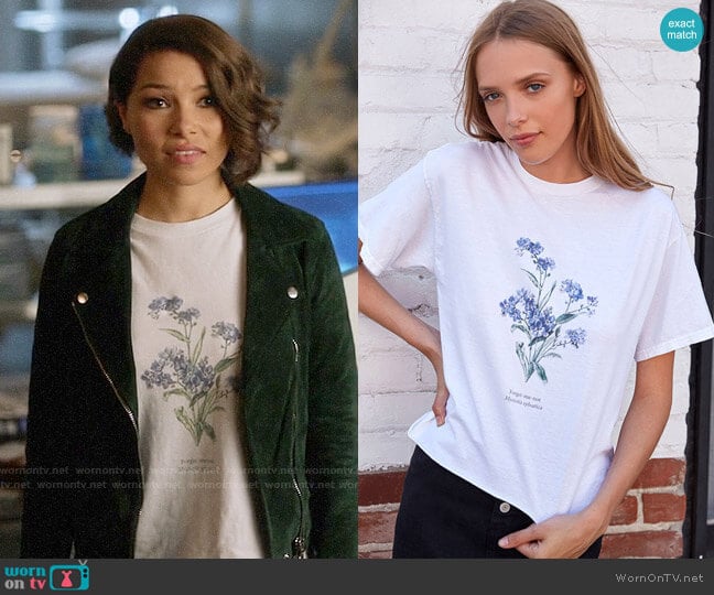 John Galt Forget Me Not T-Shirt worn by Nora West-Allen (Jessica Parker Kennedy) on The Flash