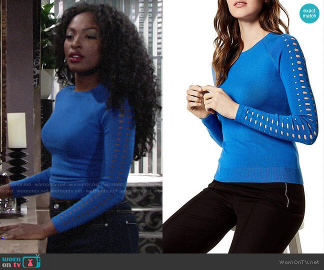 Karen Millen Laser-Cut Sweater worn by Ana Hamilton (Loren Lott) on The Young and the Restless