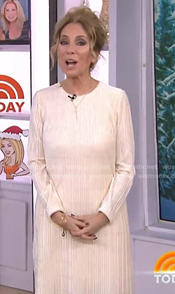 Kathie’s white pleated dress on Today