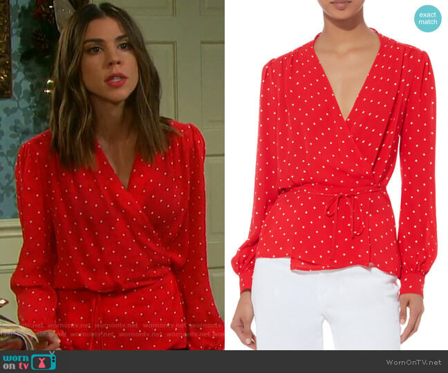 Cara Blouse by L'Agence worn by Abigail Deveraux (Kate Mansi) on Days of our Lives