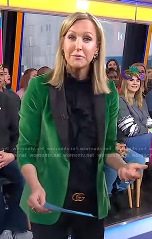 Lara’s green velvet blazer on Good Morning America